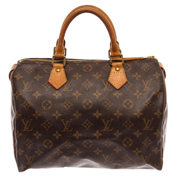 Louis Vuitton Brown Monogram Canvas Speedy 30 Satchel Bag