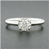 Image 2 : 14K White Gold 0.46 ctw Prong Illusion Set Round Diamond Solitaire Engagement Ri