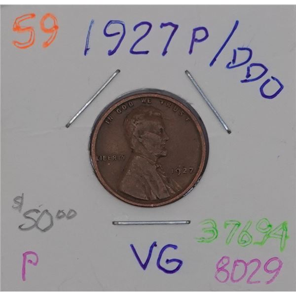 1927-P Wheat Cent DDO