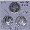 Image 1 : (3) 1927 Mercury Dimes