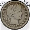 Image 1 : 1902 Silver Barber Quarter