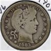 Image 1 : 1903 Silver Barber Quarter