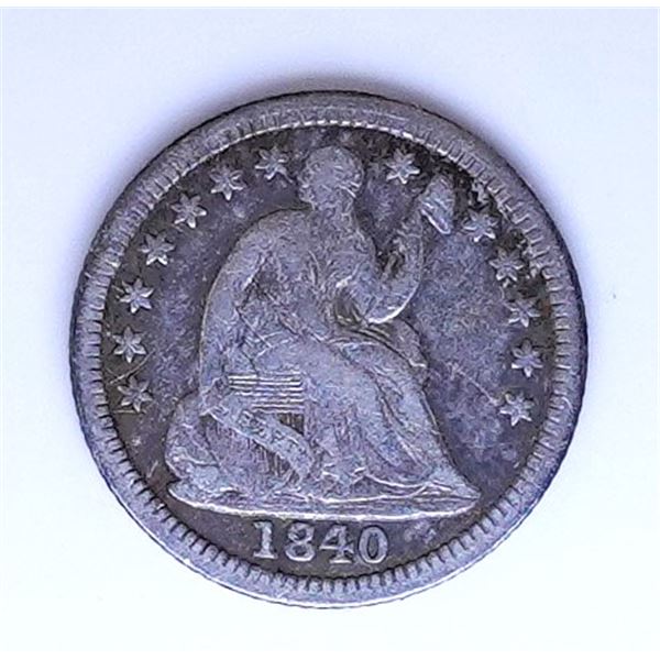 1840 Seated Half Dime With Drapery