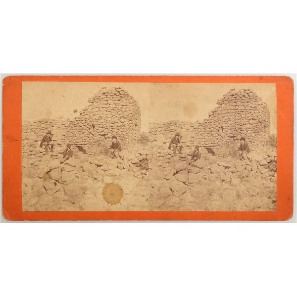 Stereoview by D.F. Mitchell c1879 Aztec Ruins [168250]