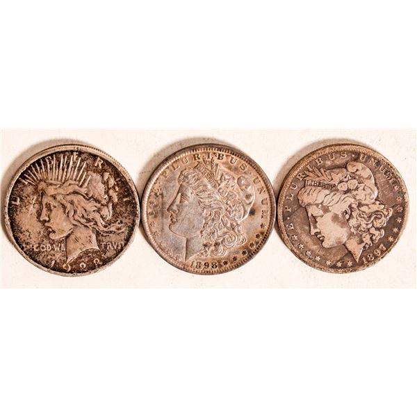 Three U. S. Silver Dollars [182996]