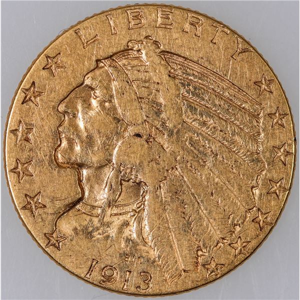 U. S. Indian Head $5 Gold: 1913 [183568]