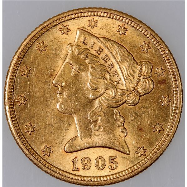 U. S. Liberty Head $5 Gold: 1905 [183570]