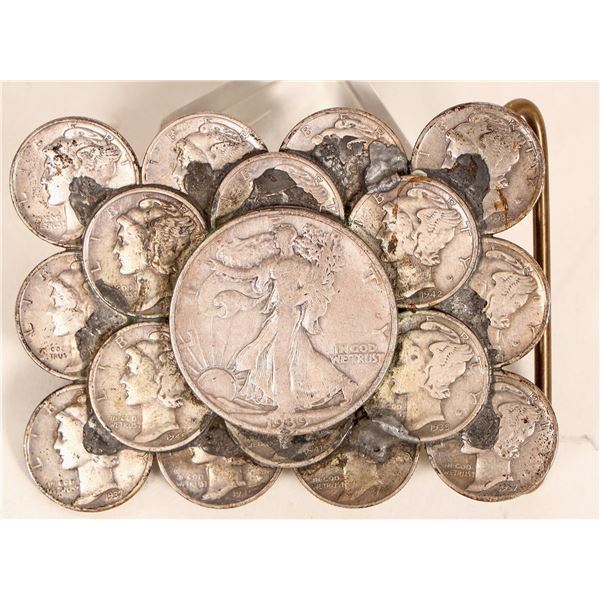 Silver Coin Belt Buckle [183373]