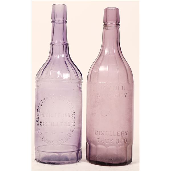 Midwest Fluted Shoulder Whiskey  Bottle Pair [184957]
