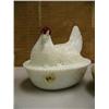 Image 4 : Lot of 4 chickens: 2 milk glass, 1 pottery, 1 Avon chicken (199)