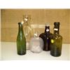 Image 1 : Lot of: pumpkin seen flask, milk bottle and 3 old bottles (194)
