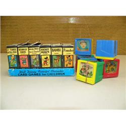 Children's games - vintage Mickey Mouse library of games: Bambi, Pinocchio, Donald Duck, Three pigs,
