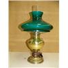 Image 1 : Brass electrified kerosene lamp with green shade (194)