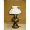 Image 1 : Brass electrified kerosene lamp with white shade (194)