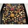 Image 2 : Large collection of clay marbles and green jar marked Wide Mouth Telephone Jar (194)