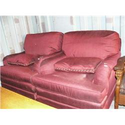 2 red over-stuffed chairs (199)