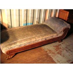 Claw foot American oak fainting couch (2)