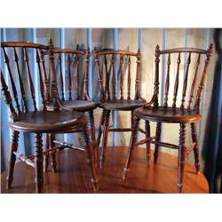 Fabulous set of 4 press backed chairs (2)