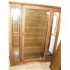 Image 1 : Beautiful Quarter Sawn oak corner china cabinet with 4 shelves (194)