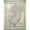 Image 1 : Map double matted and framed map of New Jersey by Johnson and Howard (194)