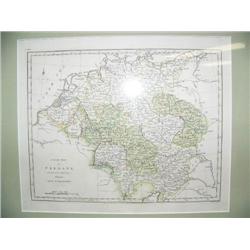 Matted and framed map of Germany, published June 7, 1701 by R. Wilkinson of Cornwall (194)