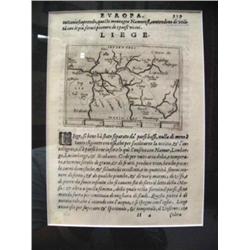 Matted and framed hand drawn map of Europe, possibly from 1420's? (194)