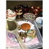 Image 3 : Collectors plates, marigold carnival glass, luster wear pitcher, sterling silver baby rattle, plasti