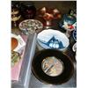 Image 4 : Collectors plates, marigold carnival glass, luster wear pitcher, sterling silver baby rattle, plasti