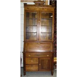 American Eastlake walnut drop front desk with cabinet circa 1860