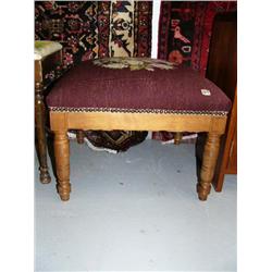 Needle point foot stool in walnut circa 1860 (2)