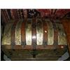 Image 2 : Outstanding American round top trunk, oak banded in fabulous condition (199)