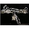 Image 1 : Diamond and 14K white gold pendant and chain, diamonds: round brilliant cut, approx. .63 carats, cla