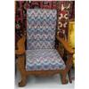 Image 1 : Outstanding extremely rare American reclining Morris chair with pressed wood design of Victorian wom
