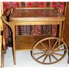 Image 1 : American mahogany tea trolley with large wheels and inlayed design circa 1900 (2)