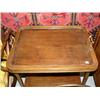 Image 2 : American mahogany tea trolley with large wheels and inlayed design circa 1900 (2)