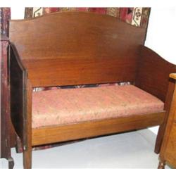 Solid mahogany entry way bench (2)