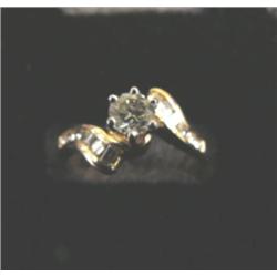 Diamond lady's ring, 14K yellow gold, round brilliant cut, approx .40 carats, SI2 clarity, H color, 