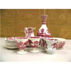 Lot of: Spode red transfer wear and Copeland red transfer wear, Royal Staffordshire transfer wear (1