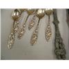 Image 2 : Set of 6 silver dessert spoons, pewter serving spoon, woman's instrument ink well (194)