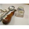 Image 3 : Set of 6 silver dessert spoons, pewter serving spoon, woman's instrument ink well (194)
