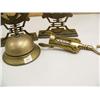 Image 3 : Lot of brass corkscrew, hotel desk bell and 2 brass book ends (194)