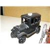 Image 2 : 2 antique metal iron cars and antique tractor (194)