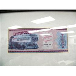 CHOICE on 4 framed advertising pieces: Little crow brand Cove oysters from Avery Island, LA (194)