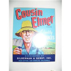 CHOICE on 3 early advertisements framed: Cousin Elmer brand Quality Vegetables (194)
