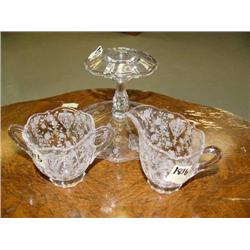 CHOICE on 8 sets of Cambridge Rosepoint Glass wear: 5" candle stick holder 3900/67, and sugar and cr