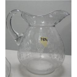 CHOICE on 8 sets of Cambridge Rosepoint Glass wear: Water pitcher (189)