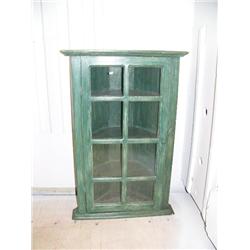 Green wood corner cabinet (2)