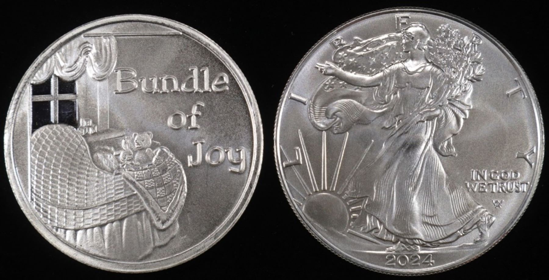 Ase Rounds 1 OZ .999 SILV BUNDLE OF JOY ROUNDS & 2024 ASE
