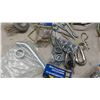 Image 8 : Storage Tub Full of Pins, Hooks, Magnetic Trailer Tail Lights, Wiring & More 