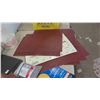 Image 8 : Drill Bits , Belt Sanding Paper, Shims. Various Sanding Paper in Storage Tub
